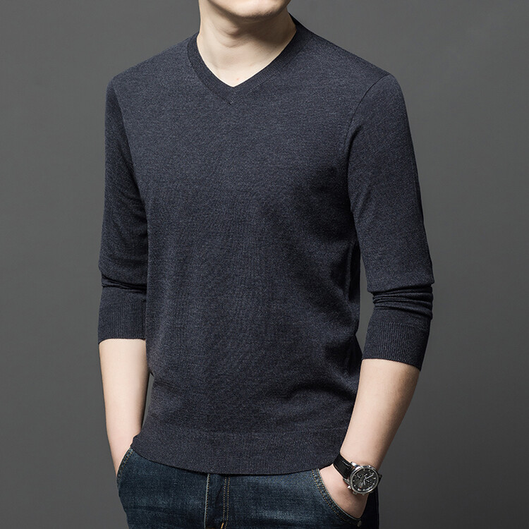 V 넥 풀오버 스웨터